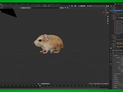 Roborovski Dwarf Hamster Low-poly 3D model