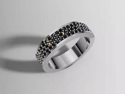 Minimalist Luxury Gem set Ring 3D print model