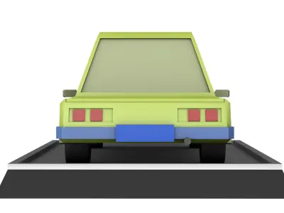 Low Poly Car paper Low-poly 3D model