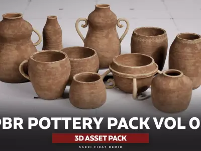 LP - PBR Pottery Pack Vol 02 Low-poly 3D model