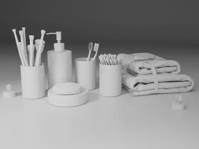 Luxury Bathroom Decoration Assets Set 2 3D model