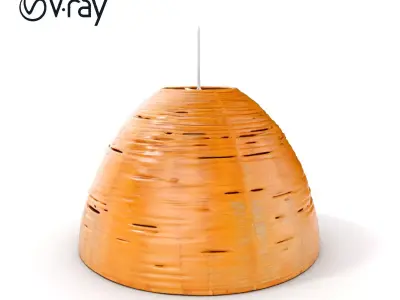 Wicker Pendant Lamp Shade Model Pack Low-poly 3D model