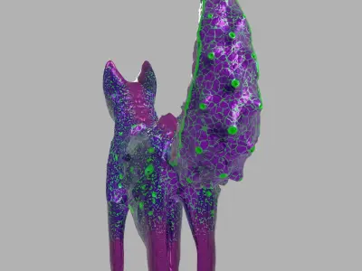 Toxic fox Low-poly 3D model