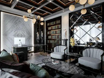 Office Luxury Interior Scene 3D model