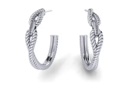 Printable jewelry3D STL earrings spiral 34mm diameter 3D print model