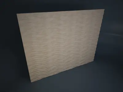 02 WAVES PATTERN WALL Low-poly 3D model