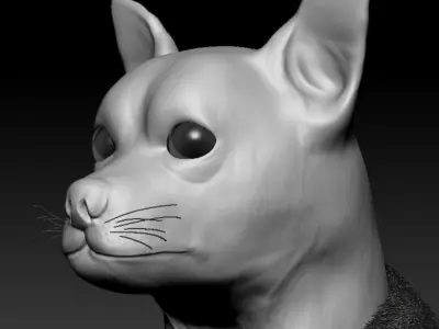 Chihuahua wearing scarf Low-poly 3D model