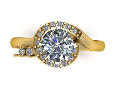 PRECIOUS DIAMOND WEDDING RING 3D PRINTABLE MODEL 3D print model