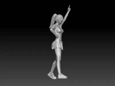korean baseball cheerleader girl 2 3D print model