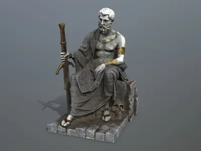 Man Statue Low-poly 3D model