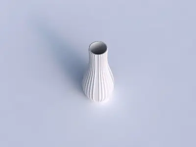 Vase curved with extruded vertical lines 3D print model