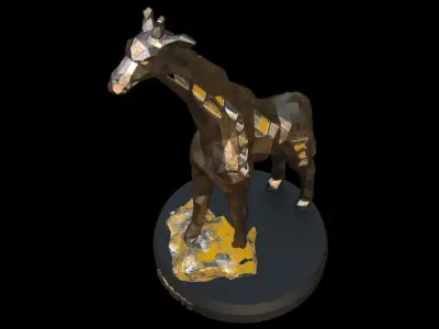 Steampunk Giraffe Rock Low-poly 3D model