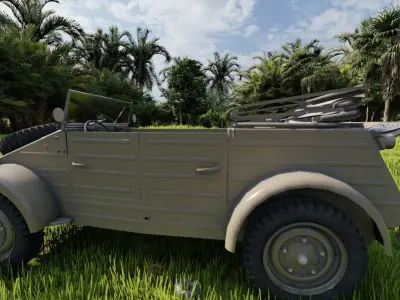 WW2 military jeep  3D model