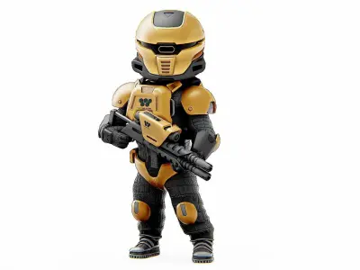 TROOPER XX-2000  Rigged for Unreal Engine - Unity - MIXAMO  3D model