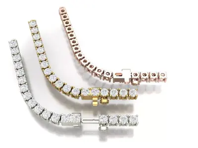 Tennis diamond necklace Link 47349 3D print model