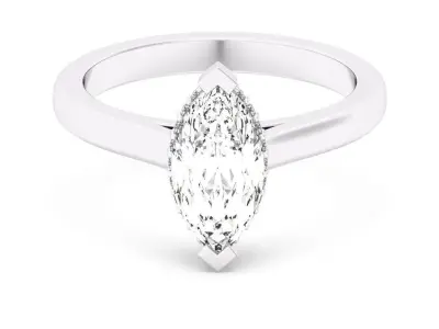 Marquise Cut Hidden Halo Engagement Ring  3D print model