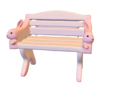 Wooden Bench Pack Low-poly 3D model