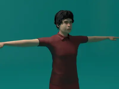 Tennis Player Man Low-poly 3D model purchase