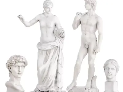 Statues of Aphrodite and David 3D model