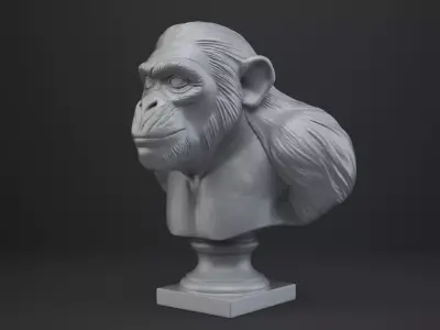 Ape Bust - Animal Figurine 3D print model