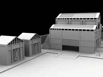 hangars building set 3D print model