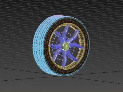 Sports car Wheel 3d model  3D print model