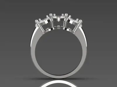 White gold ring with diamond model jr00049 3D print model