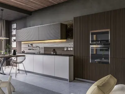 Kitchen fully parametric  Resizable manufacturable 0017 3D model