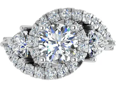 Round Diamond Euro Shank Ring 4495 3D print model