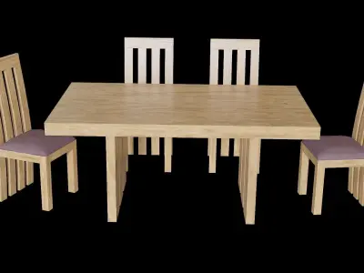 Table set Pack 10 Low-poly 3D model