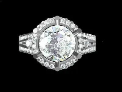 Bridal Diamond Engagement Ring For Women 3D Model Free 3D print model