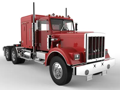 RED TRUCK HAULER 3D model