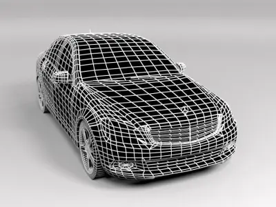 MERCEDES C CLASS LOWPOLY Low-poly 3D model