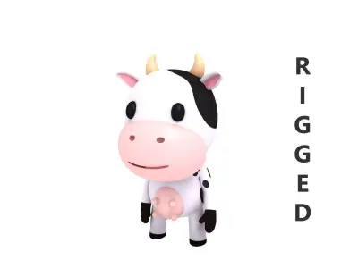 Rigged Cow 3D model