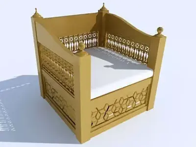 Arabic Sofa Low-poly 3D model