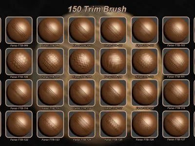 150 Tire tracks trim brush alpha and Photoshop Brush 3D model