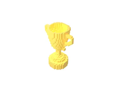 Voxel Trophy v1 001 Low-poly 3D model