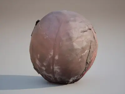 Low Poly of Red cabbage 3d model Game ready Low-poly 3D model