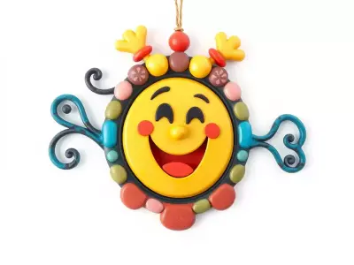 Smiling Sun Ornament Model Pack Low-poly 3D model