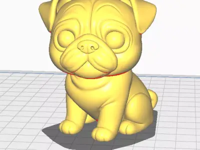 Cute Pug Kawai Free 3D print model