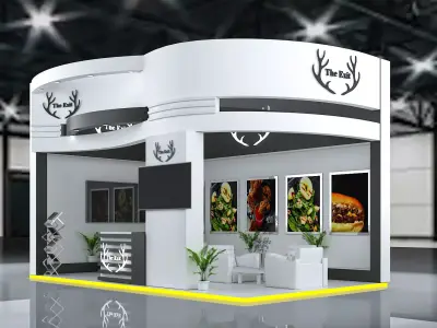 booth 6x4 2 side open  3D model