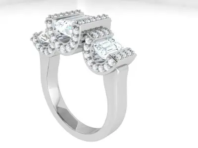 Emerald Diamond Ring 4120 3D print model