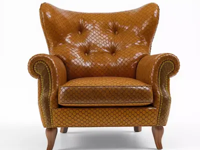 Luxury Single Leather Armchair  3D model