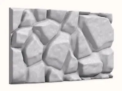 Natural Edge Boulder Wall Mesh 3D model