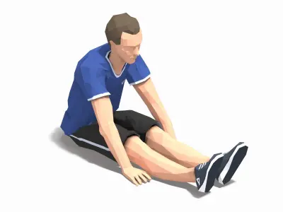 sitting leg raises Exercise Man Animation Low-poly 3D model
