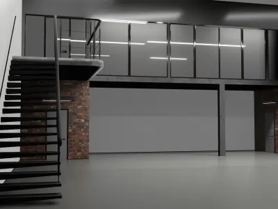 WAREHOUSE car studio interior 3D 3D model