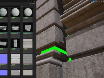 facades Column - Modular kit Low-poly 3D model