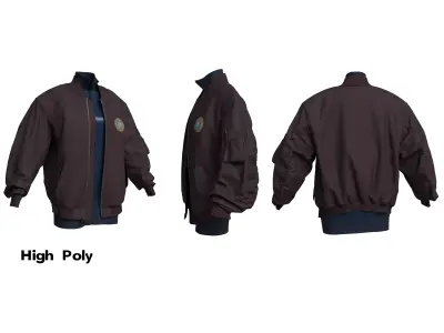 Balenciaga Oversize streetwear bomber jackets set  Low-poly 3D model