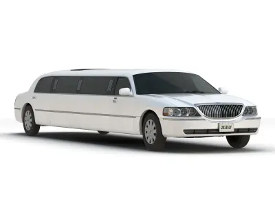 Generic Limousine White 3D model