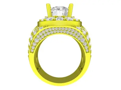 Luxury Diamond Vintage Men Ring 3D Print Model A7127 3D print model